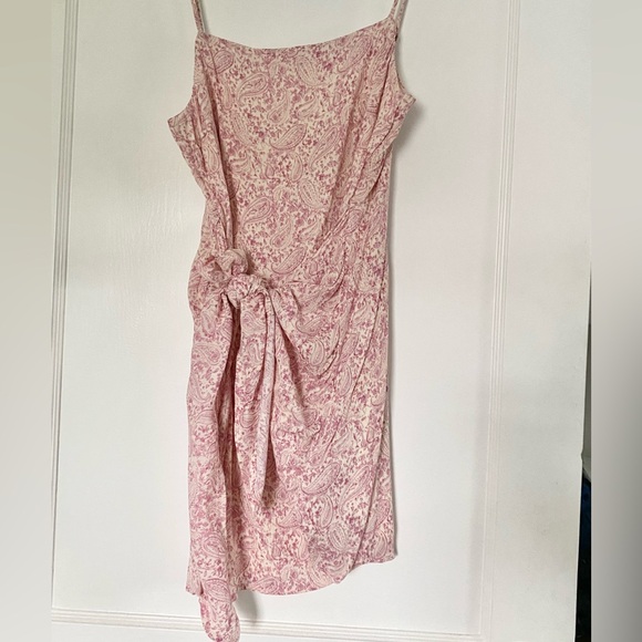 NWT Pink Lily Better Get Going Pink Paisley Wrap Mini Dress - Picture 7 of 12